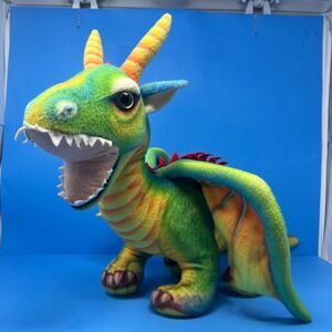 Tiger Tale Toys Dragon Plush Large Green Rainbow Fantasy Mythical Creature Wings